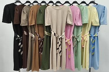 ✅Ženska midi haljina sa kratkim rukavima i dekorativnim pojasom ✅2300