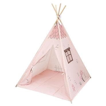 zimski skafanderi za decu: KikkaBoo Drveni šator Pink House – tipii za igru sa podlogom - — 4