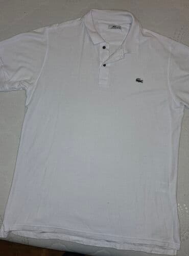 Trenerke: Majica na kratke rukave, 3XL, Lacoste, bоја - Bela, Pamuk — 3