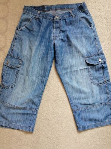 halteri h m: Kratke pantalone texas vel M. Obim struka 76 cm, obim bokova 116 cm — 2