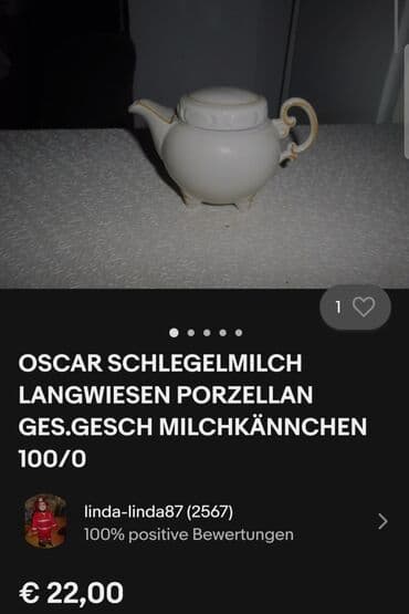 gde kupiti cajnik za turski caj: Bokal 1950-1972g Oscar Schlegelmilch. Bokalcic porcelanski,perfektan — 3