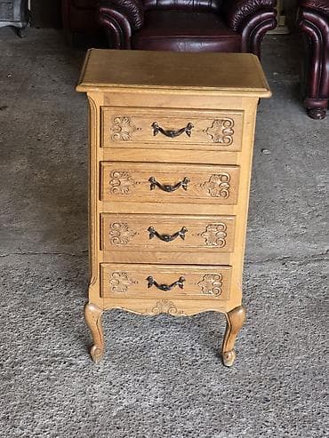 ratan bambus namestaj: Komoda sa 4 fioke – rustični/vintage stil - Materijal: masivno drvo — 3