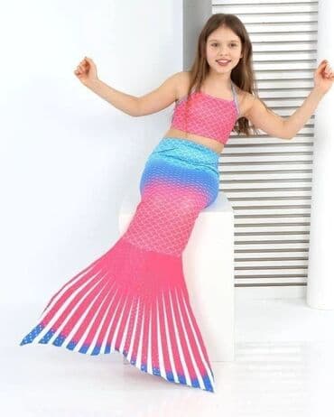 policijsko odelo: Odmah dostupni trodelni sirena kupaći kostimi za devojčice od 2 do 14 — 5