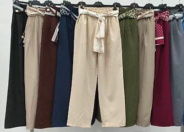 zenske svilene kosulje: Elegantne ženske pantalone sa visokim strukom i šalom-kaišem sml — 8
