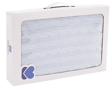 prekrivaci za garniture i stolice: KikkaBoo Pleteno baby ćebence 75x100 Light Blue - Šifra proizvoda — 2