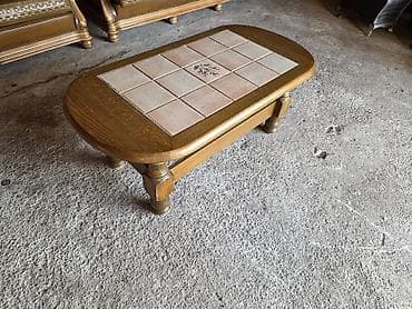 namestaj nova forma врање – слике: Drveni klub sto sa keramičkim pločicama - Materijal: masivno drvo — 3