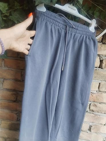 tech fleece sivi: H&M ženske trenerke – siva boja. - Veličine: S, M - Struk: 34 cm — 3