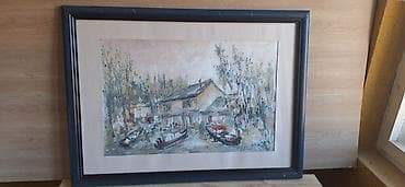 ikea step deke: Umetnička dela – dva originalna rada u ramu 1) Ulje/akril na platnu — 1