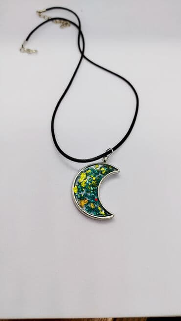 Ogrlica sa priveskom, Handmade, Materijal: Epoksi smola — 8