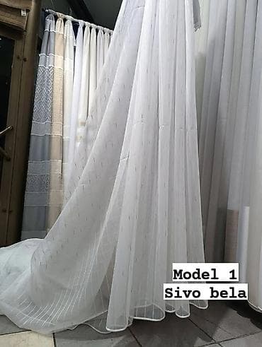 beli ormar: Zavese – dekorativni veo od lagane, providne tkanine - Model 3: fino — 10