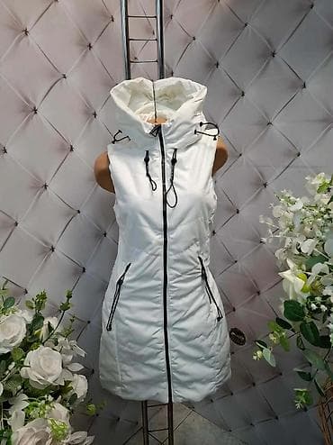 Ženske prošivene prsluke sa kapuljačom - Model: dugi, bez rukava