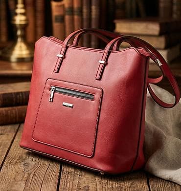 torbe new yorker: Elegantna ženska torba – crvena - Materijal: visokokvalitetna — 1