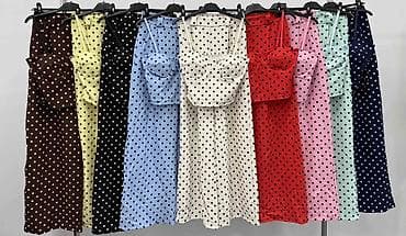 Kompleti: Dvodelni ženski komplet na tufne – top + pantalone širokih nogavicama — 10
