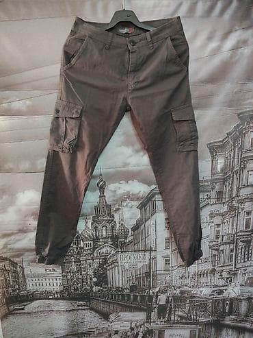 suskave pantalone: Muške cargo dzeparice – tamno braon - Kroj: cargo/slim sa suženim — 1
