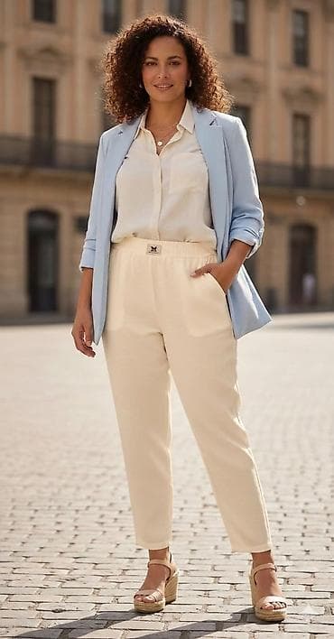 pantalone na kockice: Ženske pantalone – udoban kroj sa elastičnim pojasom 2 komada — 3