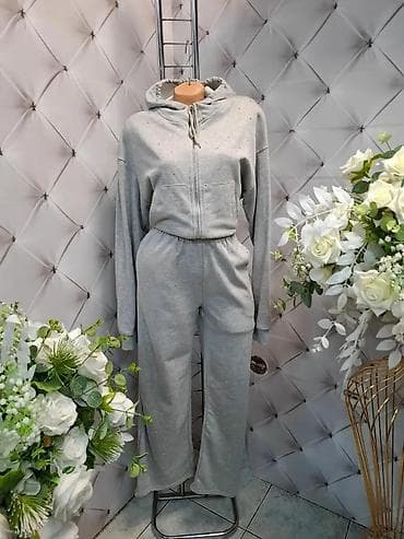 Duks trenerka komplet – ženska, siva - Dvodijelni komplet: dukserica