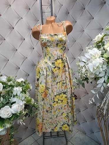 Haljine: Letnja midi haljina s cvetnim printom - Kroj: ženstveni A-kroj sa — 6