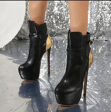 suknja sa slicem napred: Ženske gležnjače sa platformom i visokom štiklom. Odgovara broju 41 — 5