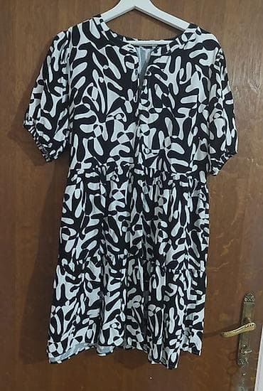 ted baker patike: Crno-bela mini haljina sa apstraktnim printom - Kroj: A-linija — 3