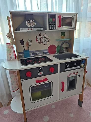 decije pidzame za decake: Drvena dečija kuhinja – kompletna igračka kuhinja sa više elemenata za — 2