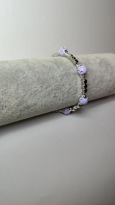 torbe za plazu ps: Elegantna ženska narukvica sa svetloljubičastim perlama i metalnim — 5