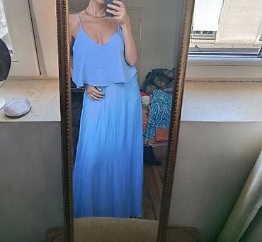 Haljine: Zara Duga letnja haljina na tanke bretele – svetloplava - Model: maxi — 1