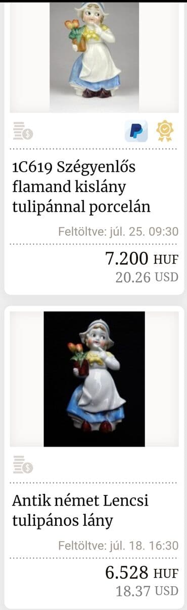 flase sa natpisom: Figura nova,vintaz,holandjanka sa lalama porcelanska. Nova — 4