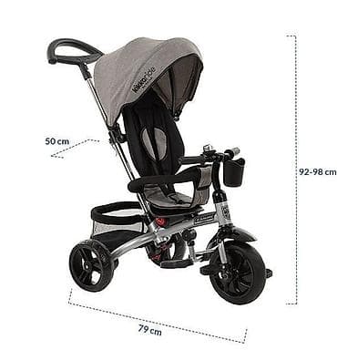 planet bike niš слике: KIKKA BOO Tricikl XAMMY – light grey (Šifra: KKB2) Multifunkcionalni — 6