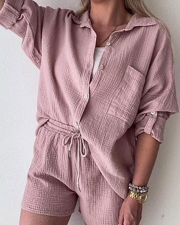 Kompleti: Dvodelni ženski komplet od muslina – košulja i šorts 3100 din — 5