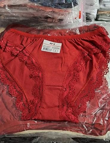 crveni donji ves: Ženske pamučne gaćice 12 komada – AYS - Modeli: klasične bikini — 7