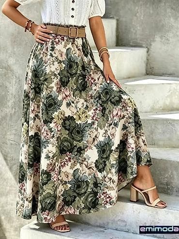 Duga cvetna suknja A‑kroja - Elegantna, lepršava maxi dužina sa na lalafo.rs Duga cvetna suknja A‑kroja - Elegantna, lepršava maxi dužina sa