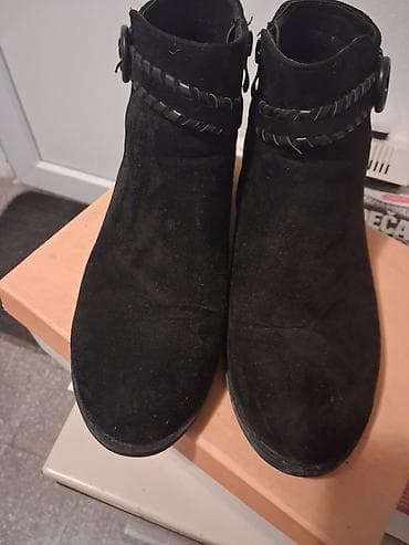 tommy hilfiger obuca zenska: Kao nove crne ženske gležnjače od brušene kože (semiš) sa niskom — 7