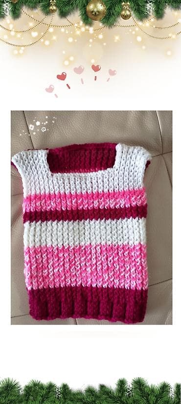 new yorker helanke: Prsluk novi dečiji ručno pleteni vel 2, obim ispod pazuha 44 cm — 1