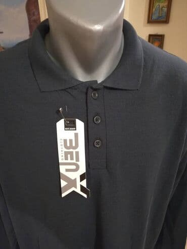 pantalone bez kaisa: Nova velika muska pamucna kosulja sa kragnom Benx Siva 4XL. Odlicna — 2