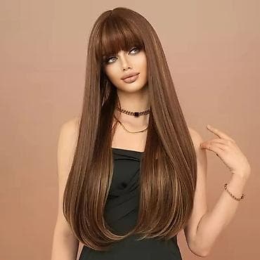 Perike i klipse: Perika – duža ravna sa šiškama + kratka pixie varijanta - Stil 1 — 3