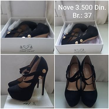 fjolla obuca: Elegantne nove crne cipele Small Swan - Model: salonke sa visokom — 7