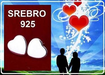 585 srebro: Srebrne minđuše – srce, 925 - Materijal: srebro finoće 925 (sterling) — 2