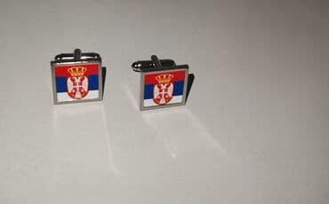 Lighters and accessories: Manžetne sa zastavom Srbije – NOVO - Elegantne kvadratne manžetne sa — 5