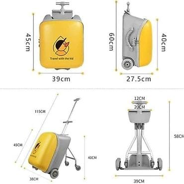 kengur koferi za decu: Dečiji putni kofer Fast Yellow Novo 2-u-1 kofer Kada putujete ili — 4
