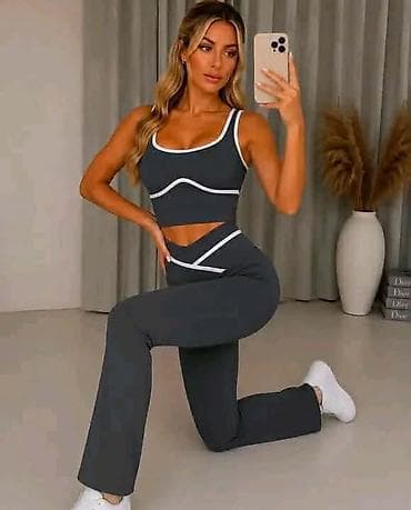 tommy hilfiger d: Ženski komplet za trening – top i pantalone sa visokim strukom - — 4