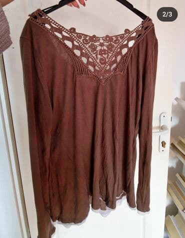 kompleti sorc i majica: L (EU 40), Single-colored, color - Brown — 2