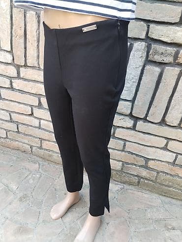 farmerke cm: Ženske pantalone od viskoze – veličina L. - Klasične crne, ravnog — 3