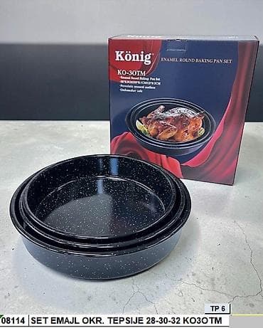 König KO-30TM – set okruglih emajliranih tepsija - Set od 3 tepsije