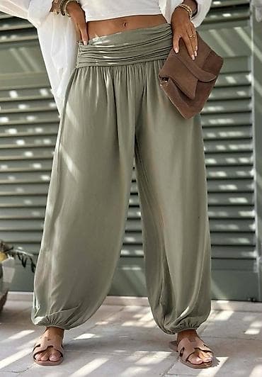 stradivarius s: Ženske pantalone harema kroja – lagane i lepršave - Model: široke — 6