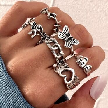 muško prstenje srebro: Set prstenja tibetansko srebro 1200 din — 10