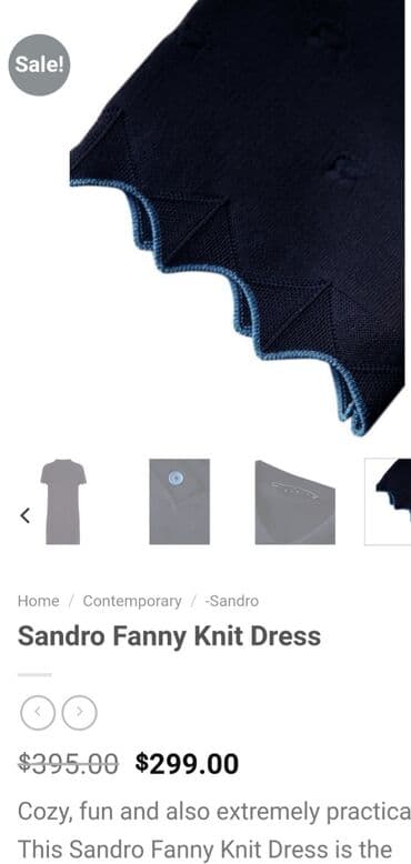 хаљине за пуније даме: SANDRO Paris polo knit haljina. Teget boje, polo model sa kragnicom i — 7