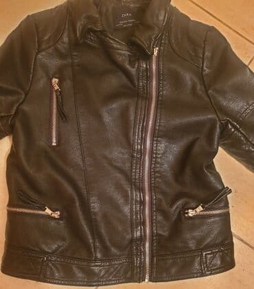 vuneni prsluci sa zlatibora: ZARA kozna jakna bajkerka 11-12 godina 152 cm, girls biker jacket — 12