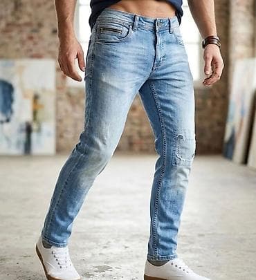 fsbn farmerke: Muške farmerke – svetlo plave, slim kroj - Materijal: teksas sa — 1