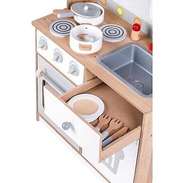 Kids' Kitchens: DRVENA KUHINJA XXL + dodaci za kuvanje – ECO TOYS Šifra proizvoda — 7