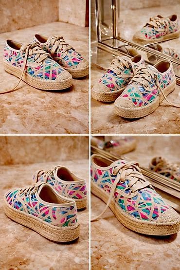 alexander mcqueen patike cena: Šarene espadrile patike sa pertlama - Gornjište: platno sa — 1